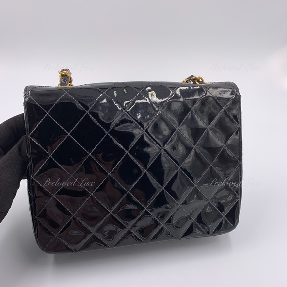 Authentic CHANEL Classic Mini Square Black Shoulder Bag Crossbody - GHW - Picture 6 of 17